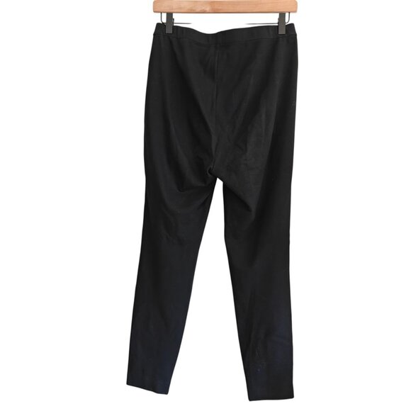 St. John Black Leather Front Panel Stretch Leggings S - Picture 4 of 12